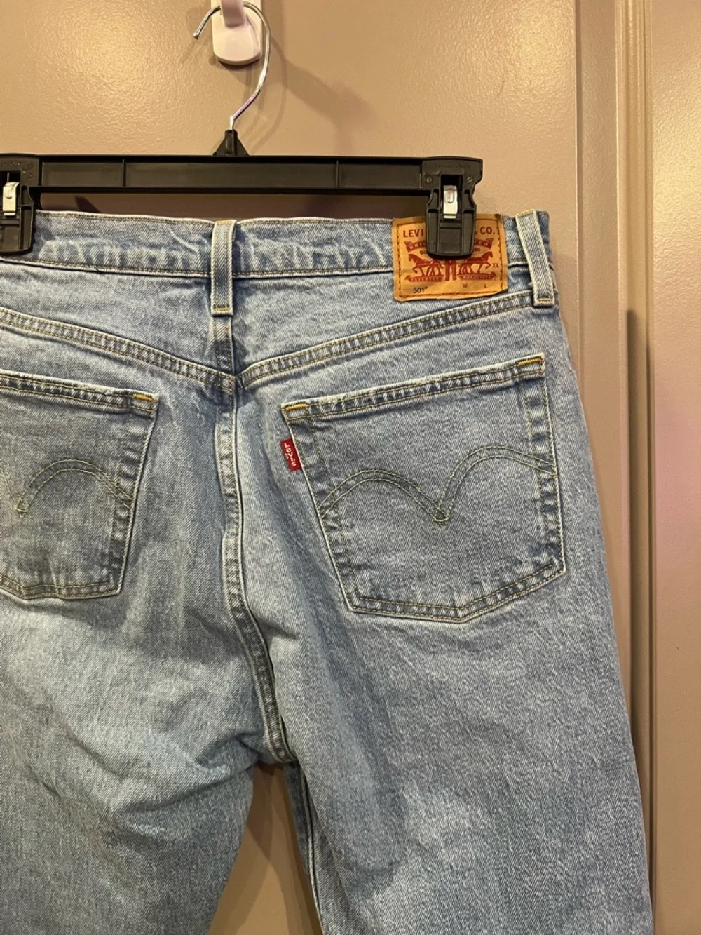 Levi's 501 Faded Light Blue Slim Straight Jeans